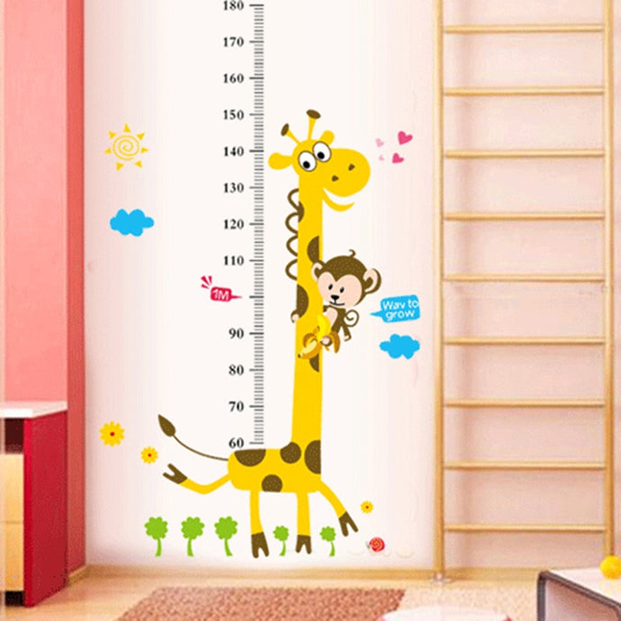 Kids Height Chart Wall Sticker Decor Cartoon Giraffe