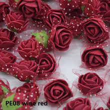 Load image into Gallery viewer, 50/100 pcs 2cm Mini PE Foam Flower Fake Artificial Rose