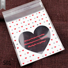 Load image into Gallery viewer, 50/100p 10x10cm Love Cute Plastic Transparent Cellophane