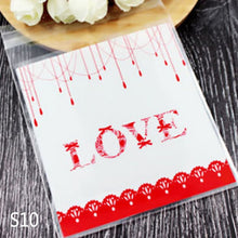 Load image into Gallery viewer, 50/100p 10x10cm Love Cute Plastic Transparent Cellophane