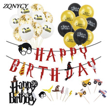 Load image into Gallery viewer, Felt Happy Birthday Banner Gold White