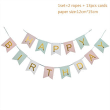 Load image into Gallery viewer, HAPPY BIRTHDAY Banner Pink Gold Paper Garland Stars