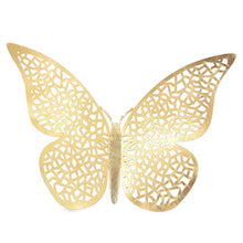 Load image into Gallery viewer, 12pcs/set 3D Hollow Butterfly DIY Wall Stickers Shining