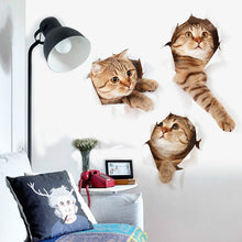 Load image into Gallery viewer, 1pc 9 Styles 3D Cat Pattern Wall Sticker View Vivid Kitten Home