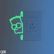 Load image into Gallery viewer, Cute Cartoon Kitten Cat Switch Sticker Fluorescent Luminous