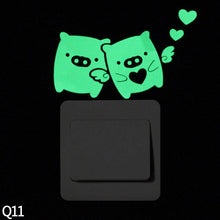 Load image into Gallery viewer, Cute Cartoon Kitten Cat Switch Sticker Fluorescent Luminous