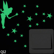 Load image into Gallery viewer, Cute Cartoon Kitten Cat Switch Sticker Fluorescent Luminous