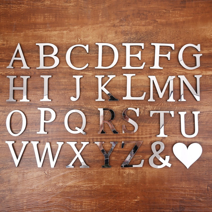 1pc English Letters Alphabet Wall Stickers Acrylic Mirror