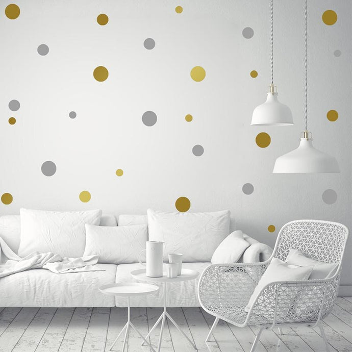 20pcs/set 3/5/6.5cm Mix Size Polka Dots Wall Sticker for Home Living